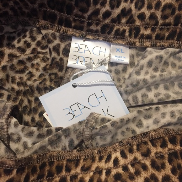 Beach Break Leopard Print Wide Leg Swim Pants NWT - Picture 8 of 8